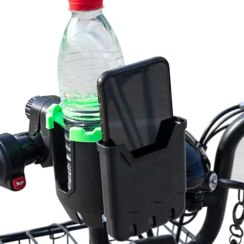 

Подстаканник для инвалидной коляски, многофункциональный вращающийся держатель для велосипедной бутылки с держателем для телефона, на руль велосипеда