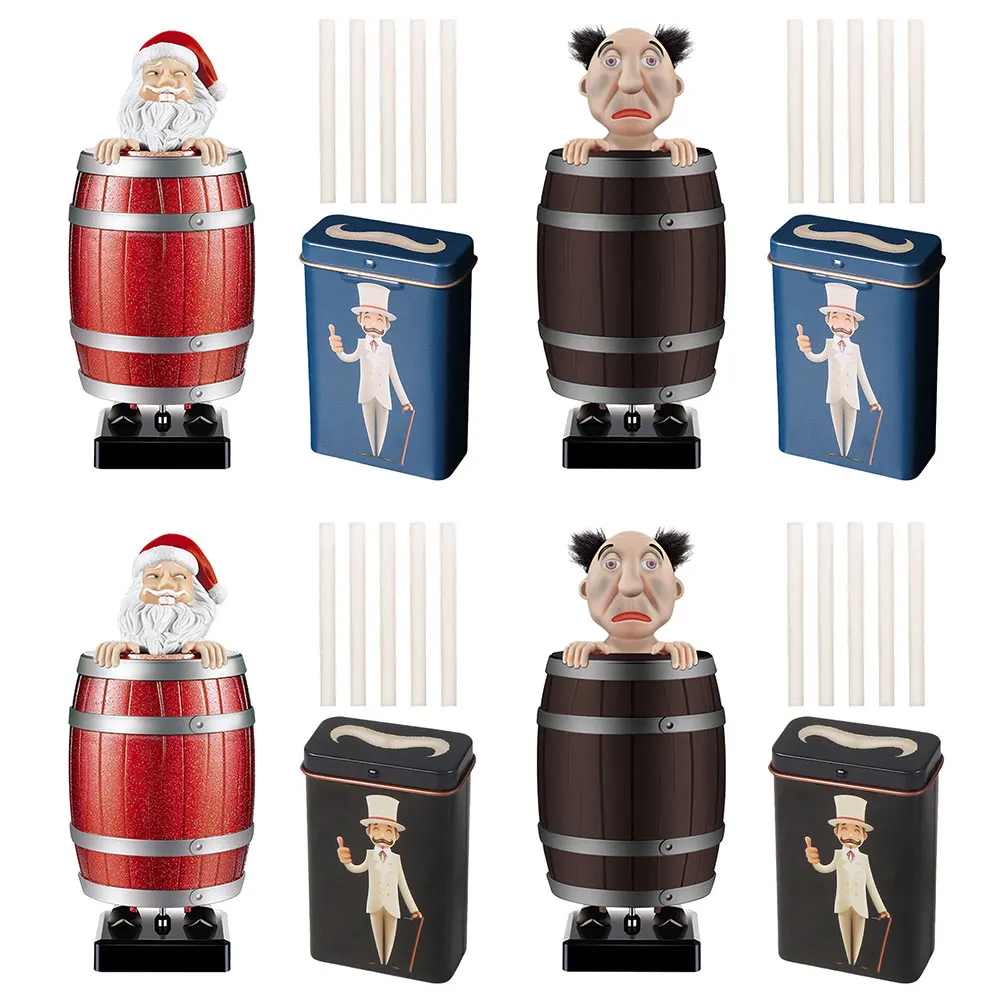 Диспенсер для сигарет Санта-Клаус в деревянной бочонке креативная пародия
