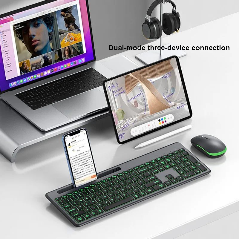 Беспроводная клавиатура RGB Mute маленькая свежая и подсветка мыши бесшумная
