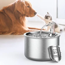 2L Cat Fountain Filter Stainless Steel Pet Kit Filter Water Dispenser Automatically Circulates and Filters Cat Dog Pet Supplies