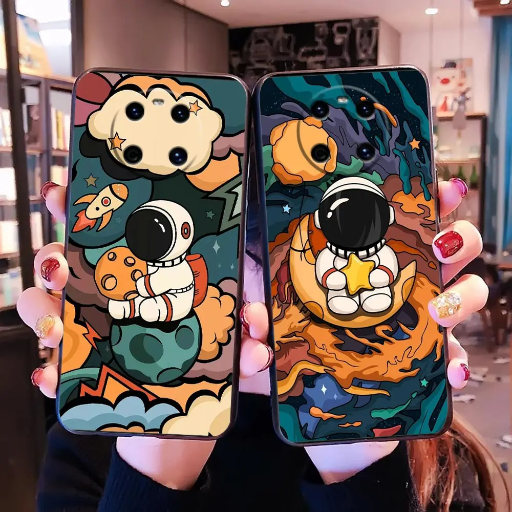 

Funda Case For Honor X9 X9A X8 X7 5G Huawei Y9 Y8 Y8P Y7 Y7A Y7P Y6 Y6S Y5P Y6P Pro V20 V10 Case Stylish Cute Cartoon Astronaut
