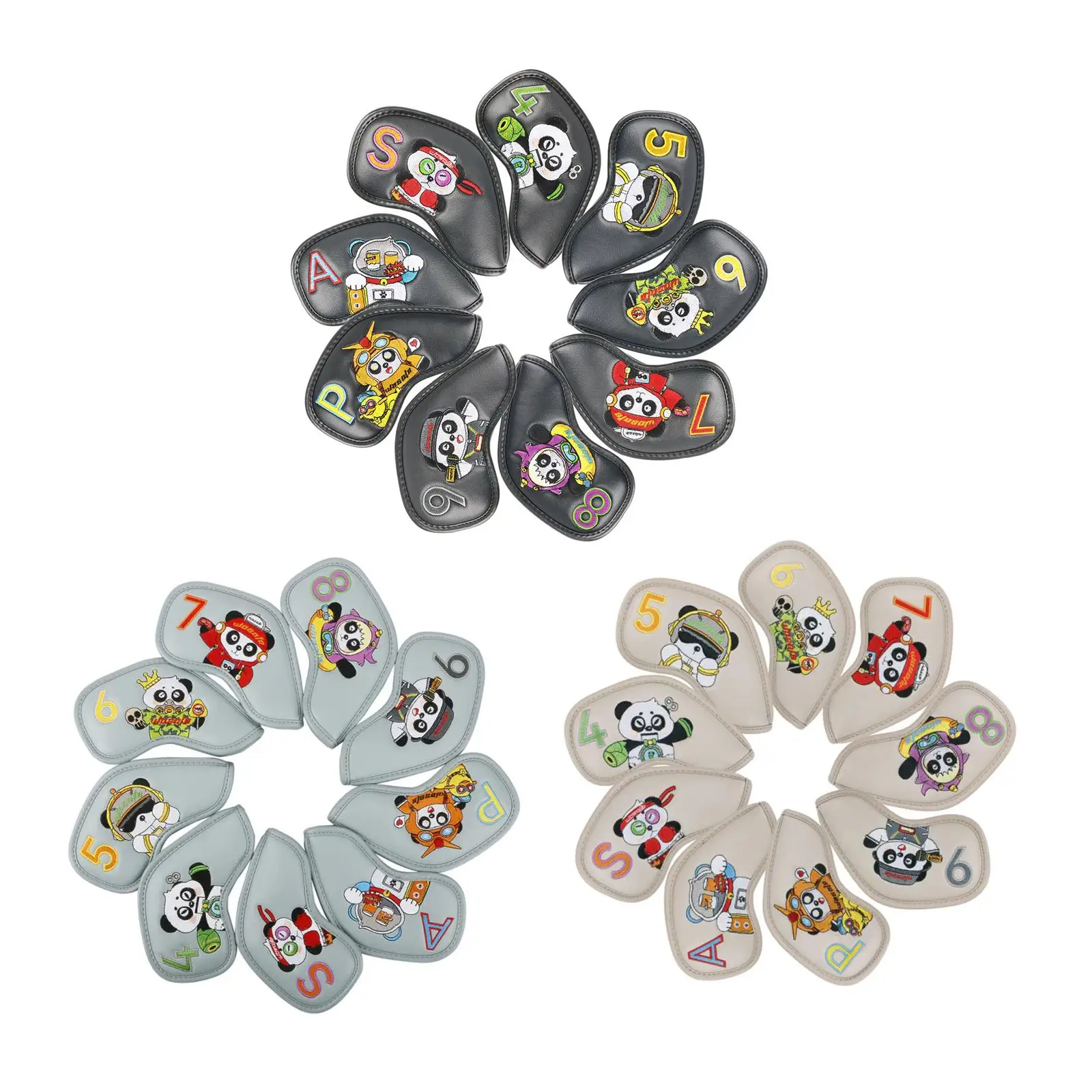 

9x Golf Iron Headcovers Outdoor Sports PU Leather Training Equipment Men Gift