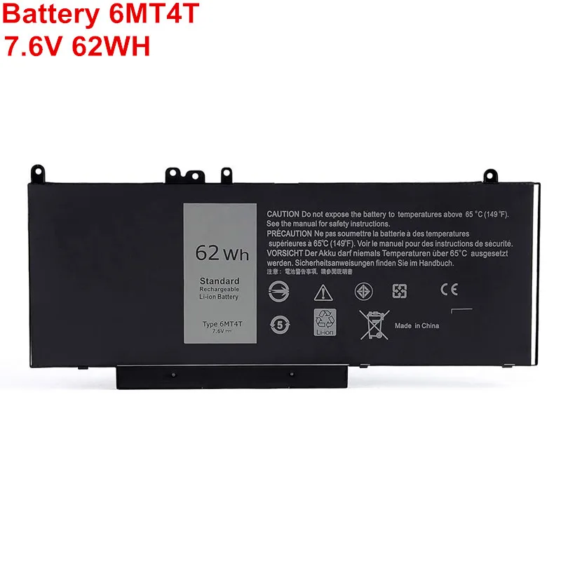 

Best New OEM 7.6V 62Wh 6MT4T Laptop Battery Genuine For Dell Latitude E5450 E5470 E5550 E5570 K3JK9 7V69Y TXF9M Bateria Original
