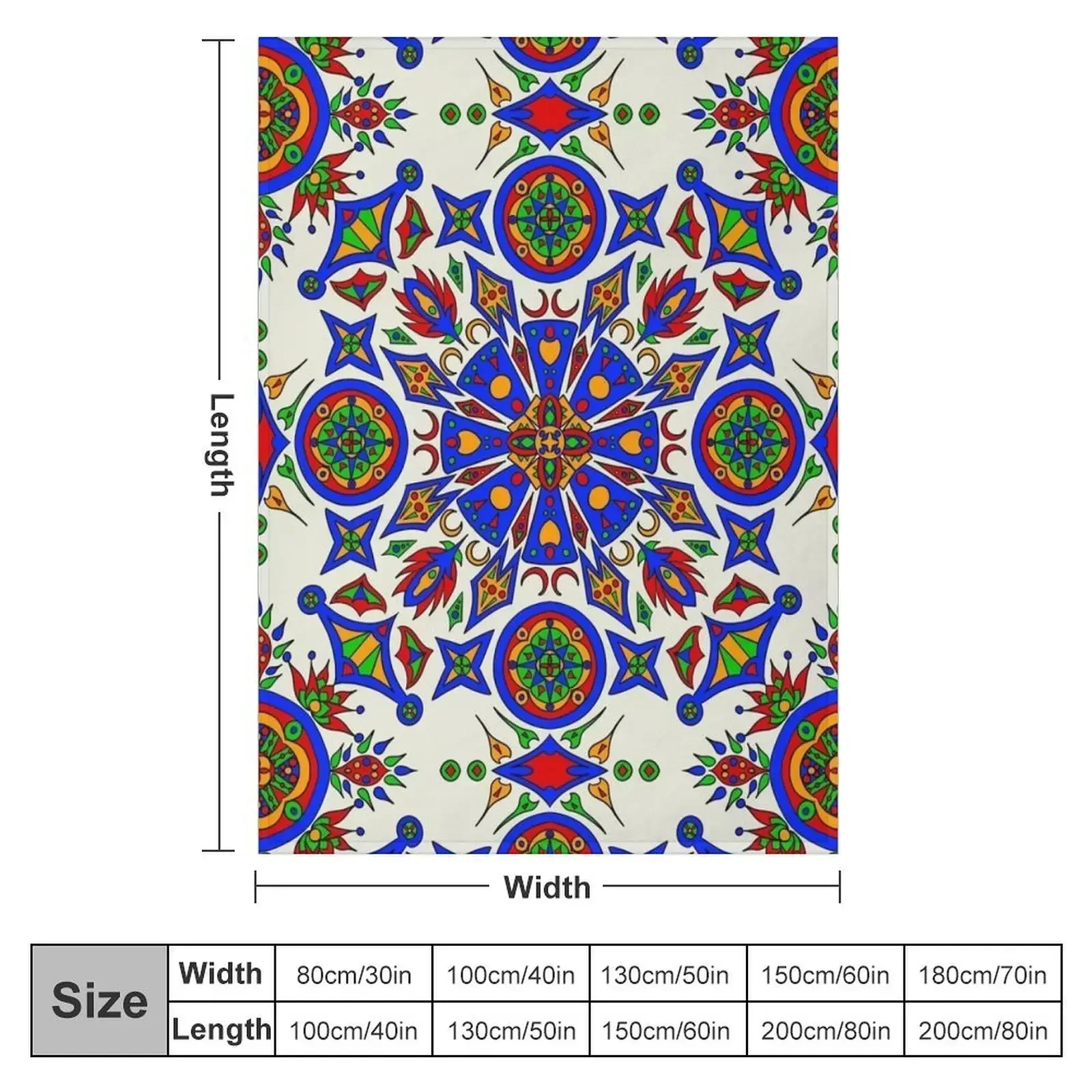 Турецкая цветочная плитка # 3-х мягких роскошных походных одеял