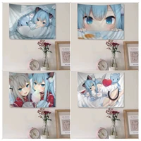cat ears girl anime tapestry hanging tarot hippie wall rugs dorm cheap hippie wall hanging