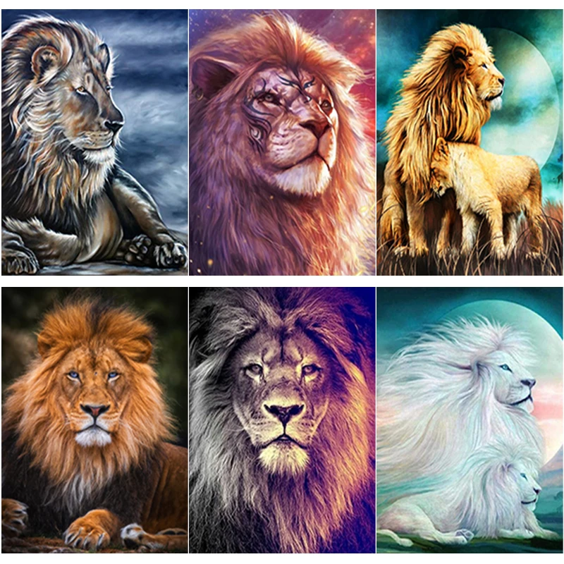 

5D DIY Diamond Painting Animal Lion Series Embroidery Mosaic Picture Full Drill Cross Stitch Kit Living Room Decor Festival Gift
