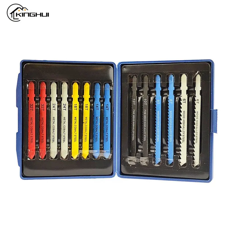 14pcs Jigsaw Blade Assorted T-shank Set Metal Steel Jigsaw B