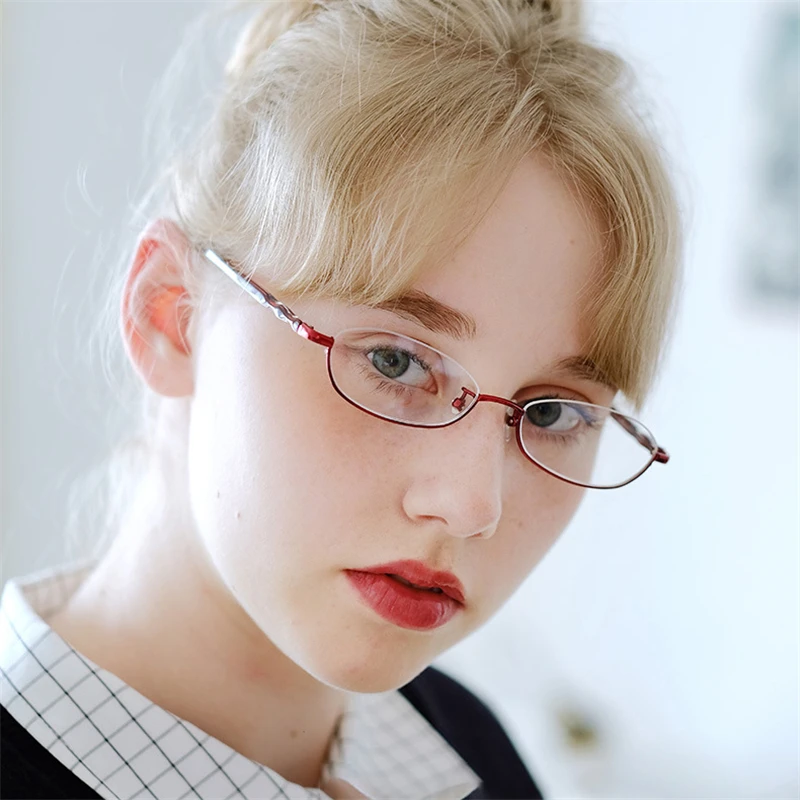 

Vazrobe Reading Glasses Women +125 100 175 200 225 275 250 Semi Rimless Eyeglasses Frames Female Men Spectacles for Prescription