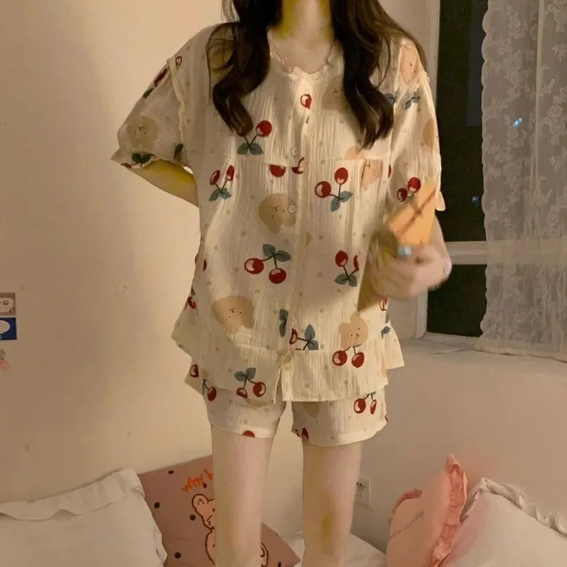 

DEEPSUN a jams set set homeware summer pajamas short sleeve set