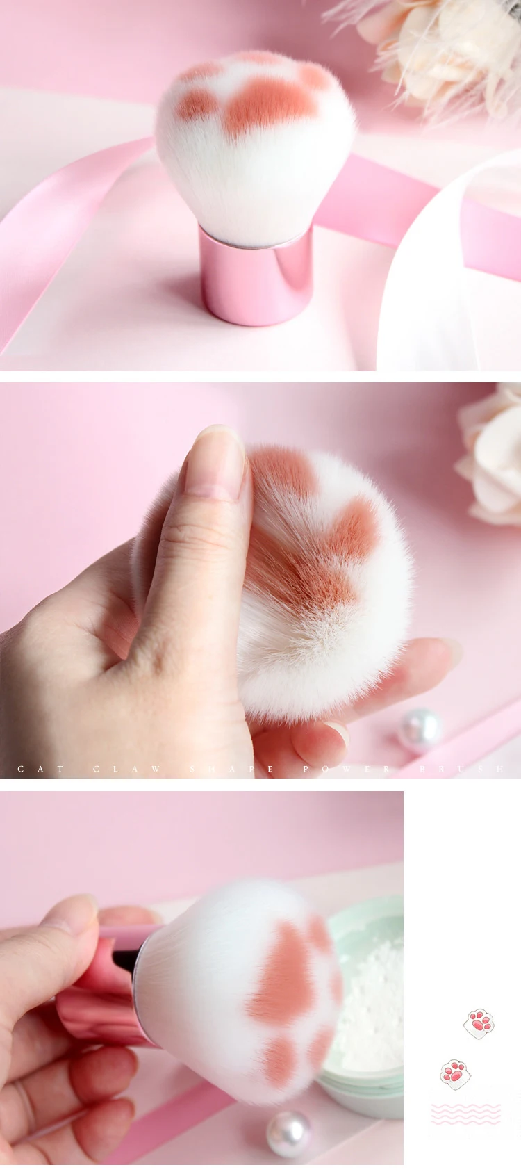 

Soft Cat Claw Makeup Brush Tool Cute Power Foundation Brush Loose Powder Blush Beauty Cosmetic Tools Female Makeup Accessories