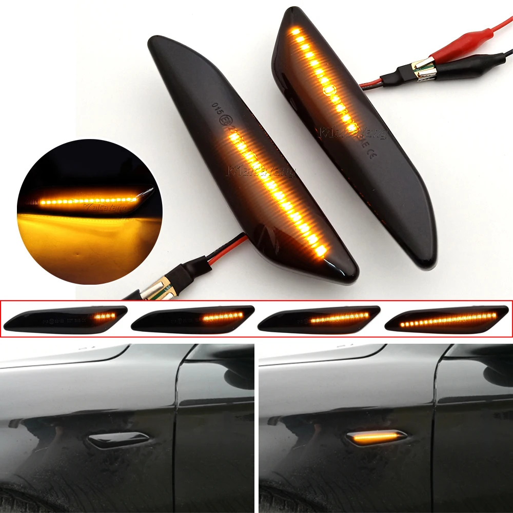 2Pieces Dynamic LED Side Marker Light Turn Signal Blinker Indicator Lamp For Alfa Romeo Mito 147 156 Fiat Egea Tipo 356 Lancia