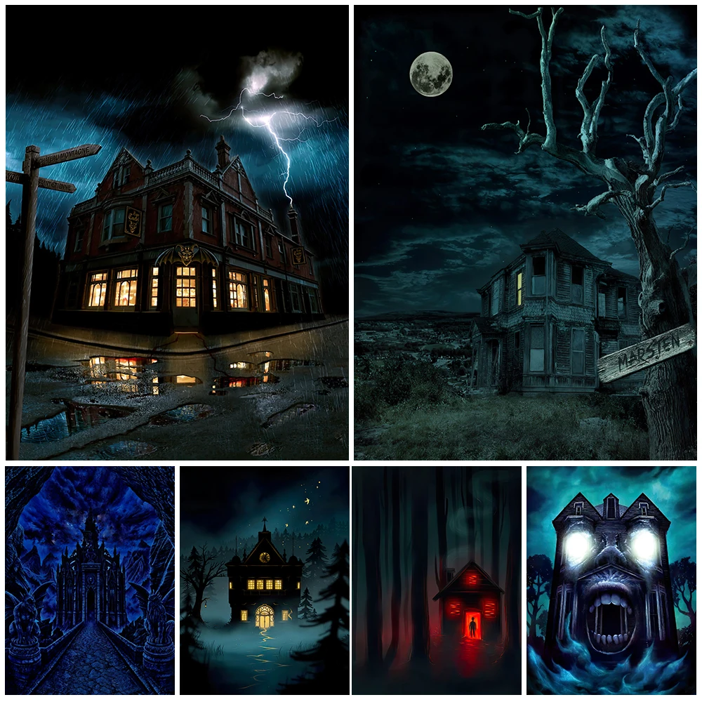 

Horrible Cabin In The Woods And Demonic Pub Vintage Wall Art Canvas Painting Dark Haunted House Art Poster Print Decor Unframed