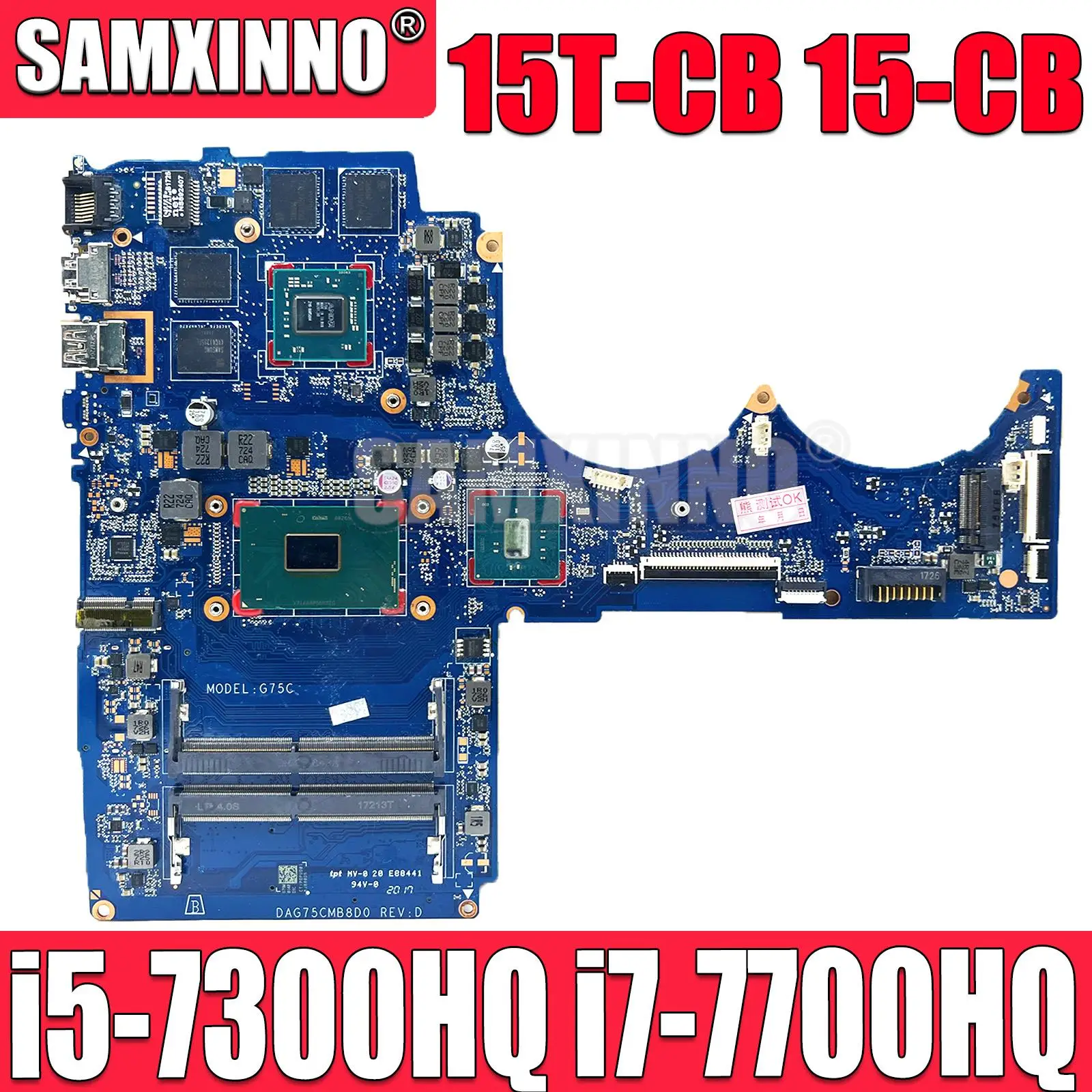 Материнская плата для ноутбука HP Pavilion Power 15T-CB 15-CB RX550 2G i5-7300HQ i7-7700HQ CPU 926309-601 926309-001 DAG75CMB8D0
