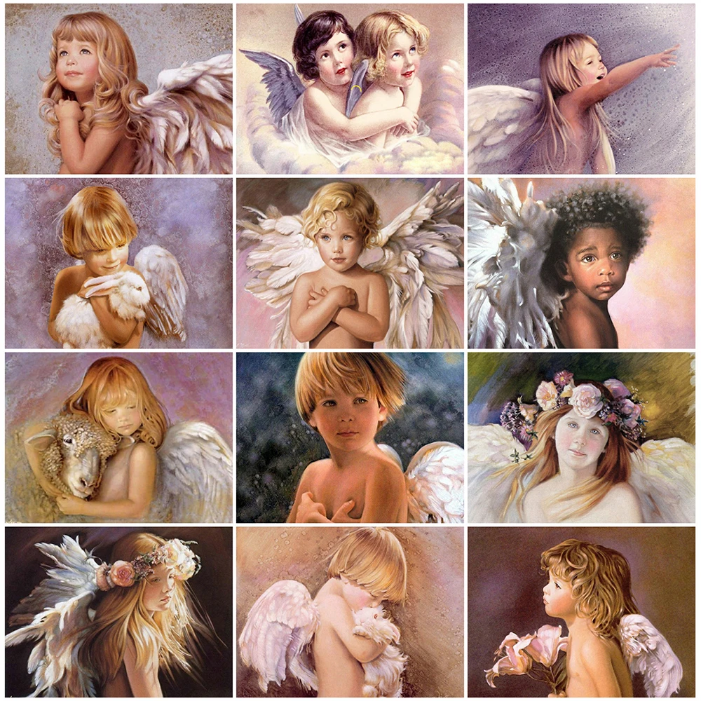 

Diamond Painting 5D Portrait Full Drill Diamond Embroidery Angel Picture Mosaic Girl rhinestones Handmade Gift