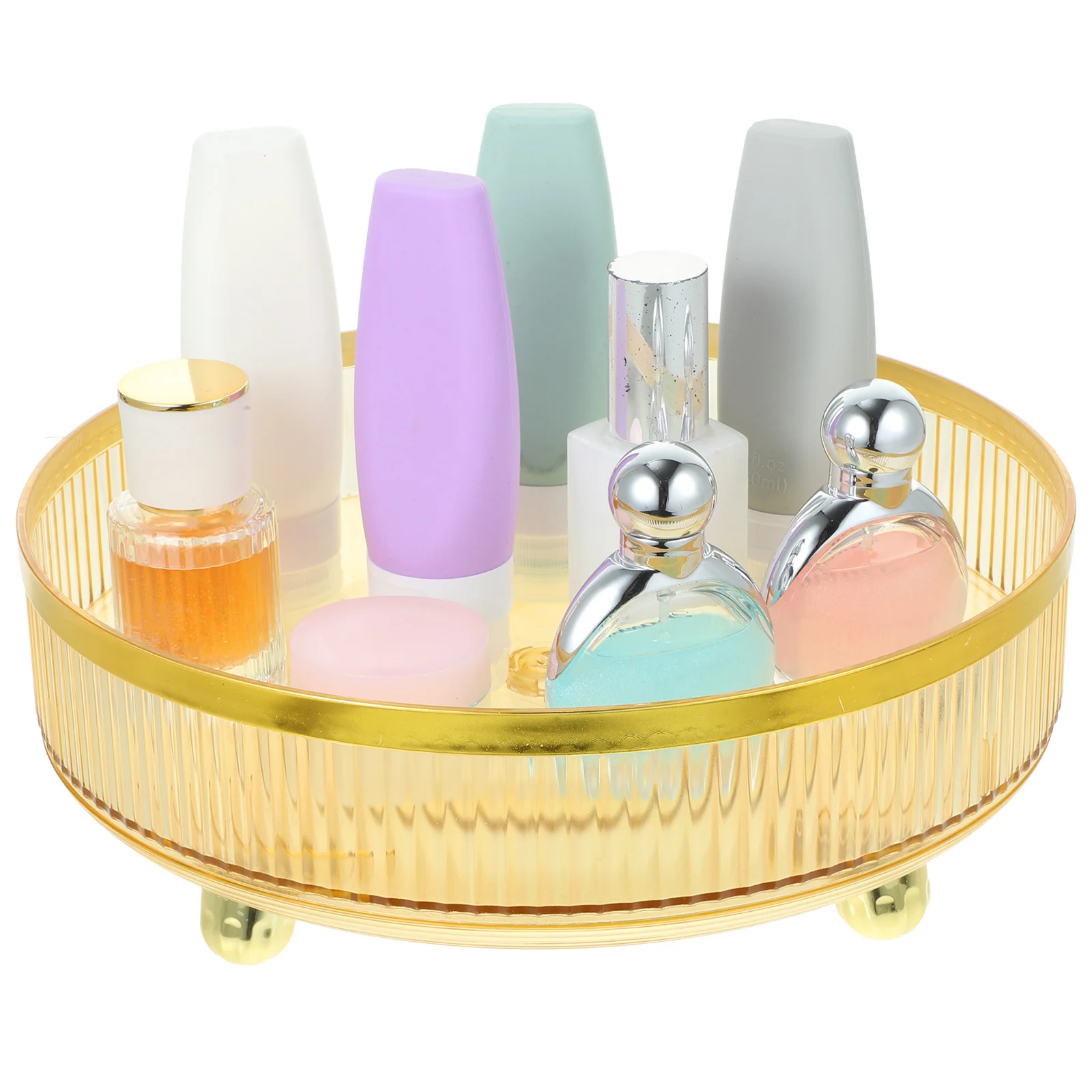 

Countertop Bathroom Organizer Rotating Perfume Display Case Storage Box Plastic 360 Makeup Vanity