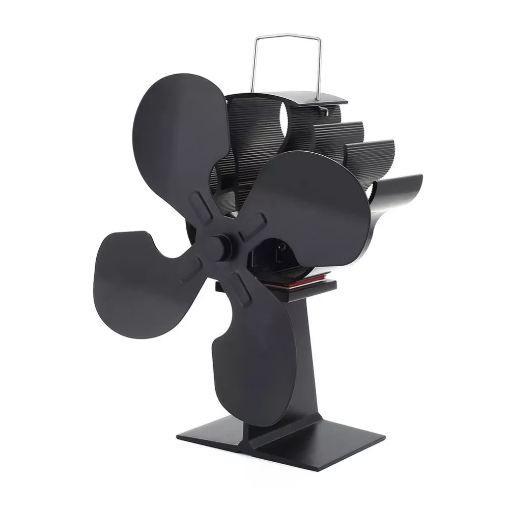 

NEW2023 4-Blade Heat Powered Stove Fan for Wood / Log Burner/Fireplace Quiet Environmental Fan Heater Tool Efficient Heat Distri