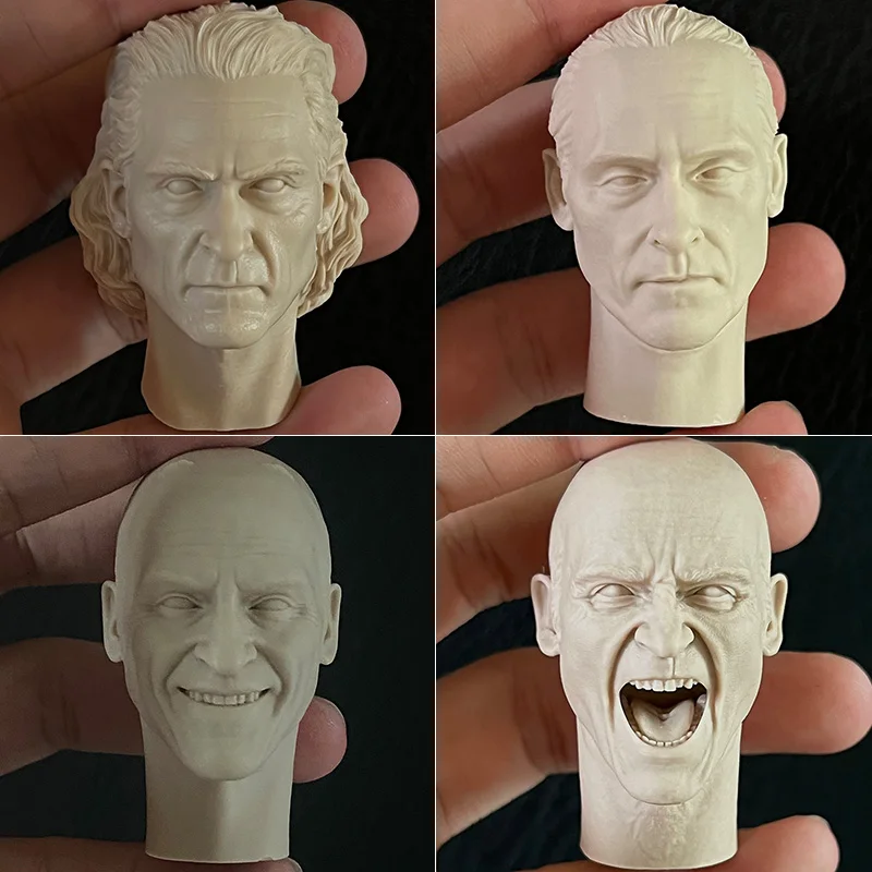 

1/6 Scale 4 Types Clown White Model Head Sculpture Joaquin Phoenix Unpainted Head Carved With Neck Fit 12 inches Action Body