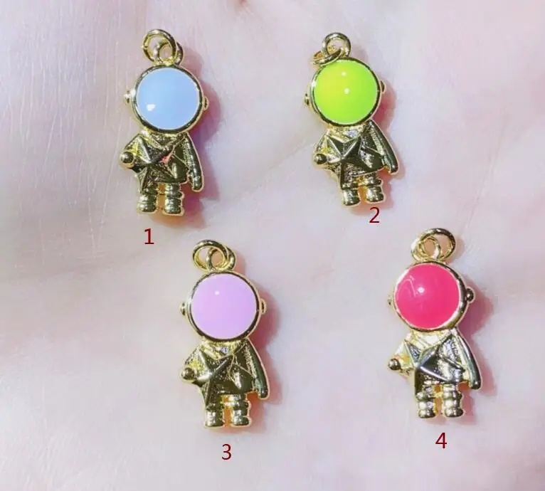 

1 шт. маленькая милая Подвеска для мальчика и девочки для изготовления ювелирных изделий позолоченная Медь CZ Kawaii фурнитура для DIY ювелирных ...