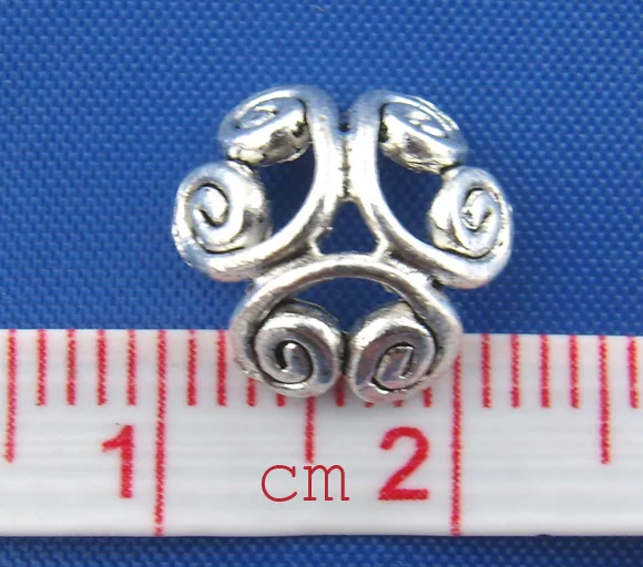 Бусины ручной работы шапочки цветок античный Серебристый цвет металлические