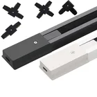 0,5 м 1 м светодиодная направляющая для трекового светильника черная белая алюминиевая 2-проводная система трекового светильника универсальная направляющая I L T + соединение для прожсветильник