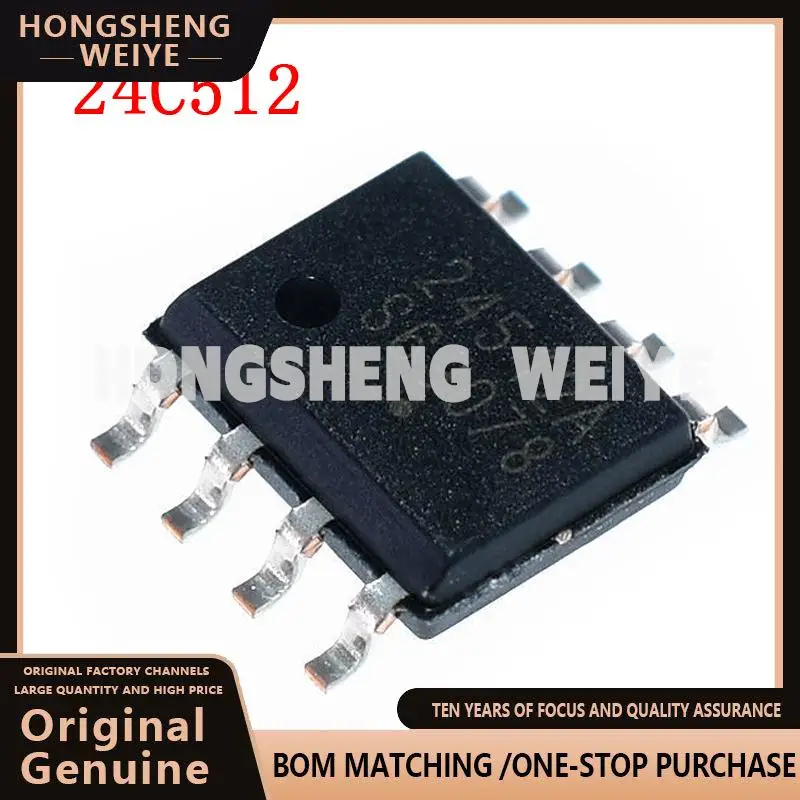 Новинка 100%, 5 шт./лот AT24C512N 24C512 SOP-8 SMD 8-контактная узкая память корпуса IC