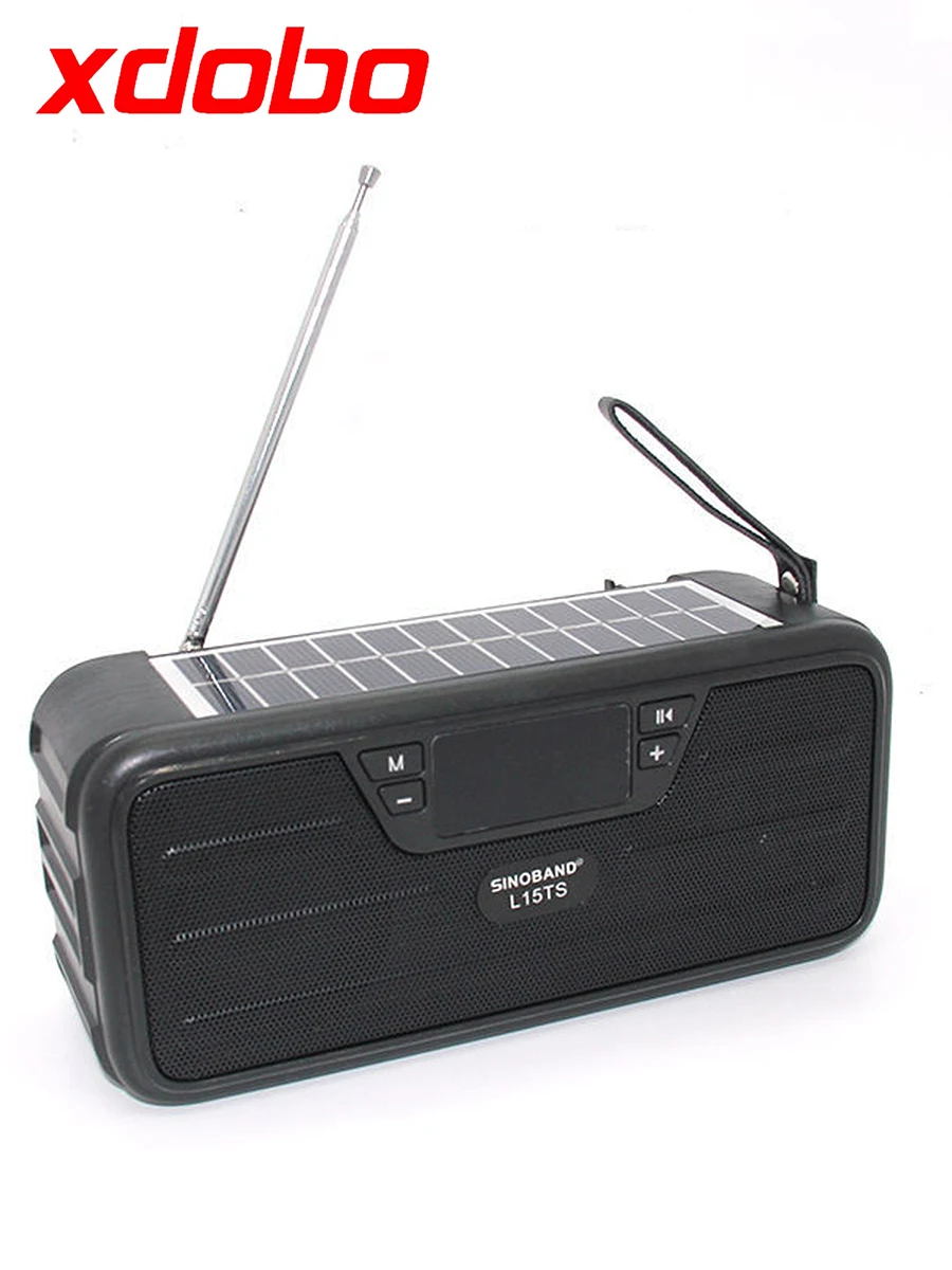 

XDOBO L15 Portable FM Radio Receiver Bluetooth Speakers Solar Charging Power Bank for Cell Phone Stereo Loudspeaker Support TF