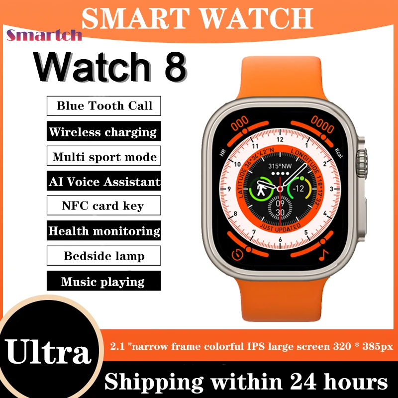 

Новинка, умные часы Ultra Series8 NFC, умные часы с вызовом Bluetooth, голосовым помощником, беспроводной зарядкой, фитнес-браслет для мужчин и женщин
