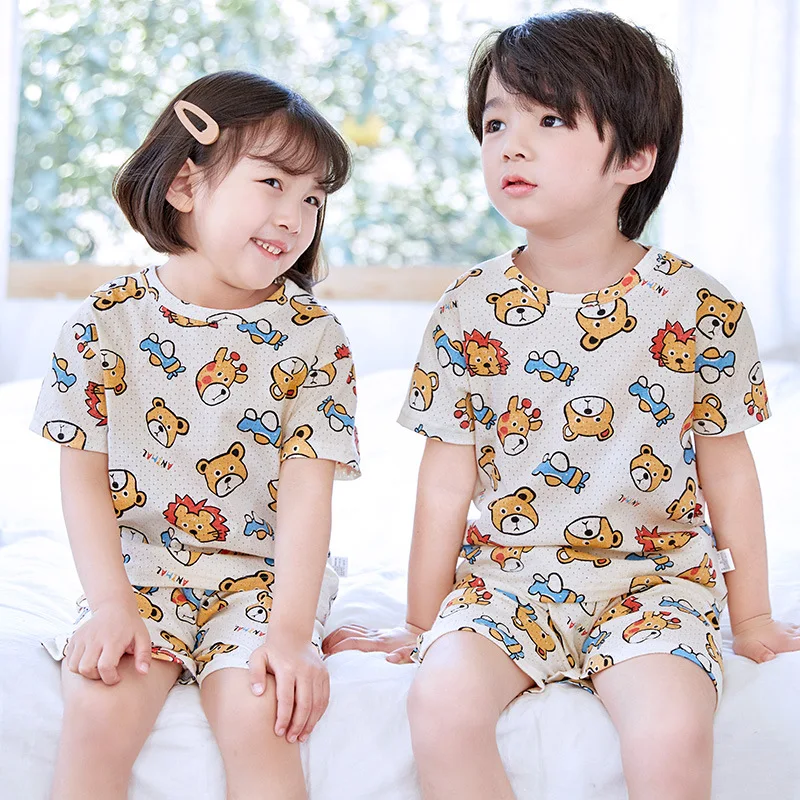 Пижамный комплект без рукавов для маленьких мальчиков Детская Пижама пижама с