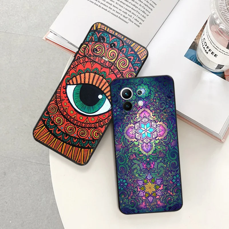 Матовый чехол для телефона Redmi Note13 Pro 5G 4G Note 12 12c 13c Xiaomi 12X 12T 13 Lite цветная мандала