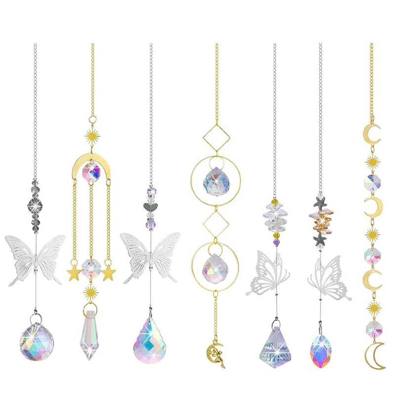 

7 шт., подвесные кристаллы в виде цепочки, для окна