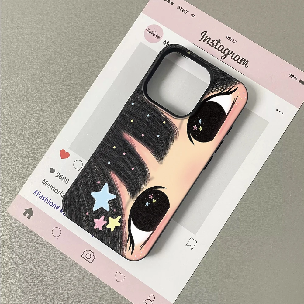 Фото Милый чехол для iPhone 11 12 13 14 15 16 17 Pro Max Plus Air с креативным дизайном «Звездные глаза» и узором, мягкий чехол-накладка из поликарбоната №3