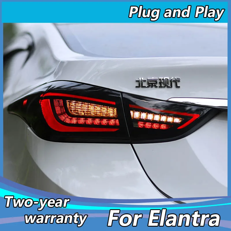 

Задний фонарь для Hyundai Elantra s 2012-2017, светодиодный задний фсветильник рь, задний фонарь DRL, динамический сигнал, стоп-сигнал, задние аксессуары