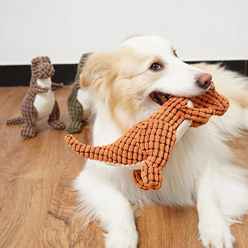

Plush Animals Shape Pet Dog Chew Dinosaur Toys for Dogs Squeaky Small Big Dog Toy Clean Teeth Puppy Supplies juguetes para perro