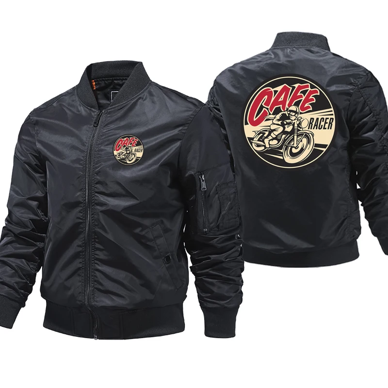 

NEW Cafe Racer Motorcycle Bomber Jacket Men Hot Sale Warm Fashion Outwear Brand Coat Design aviator Male Windbreak Jackets