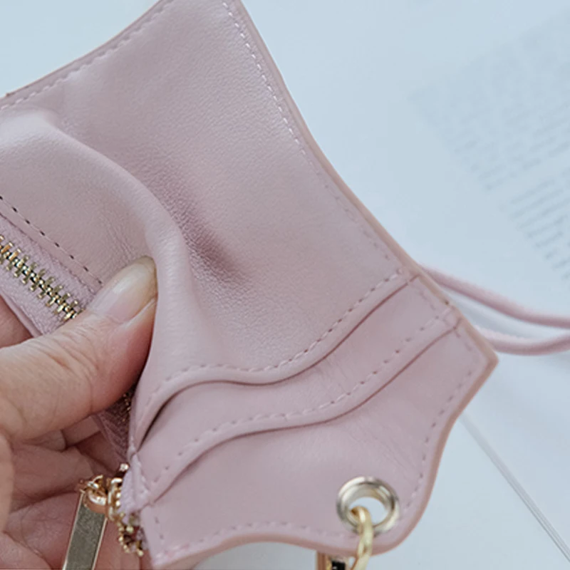 Work Card Holder With Lanyard Work Card Student Campus Bus Subway Card Leather Neck Type Card Holder Credit Cards Woman Wallet