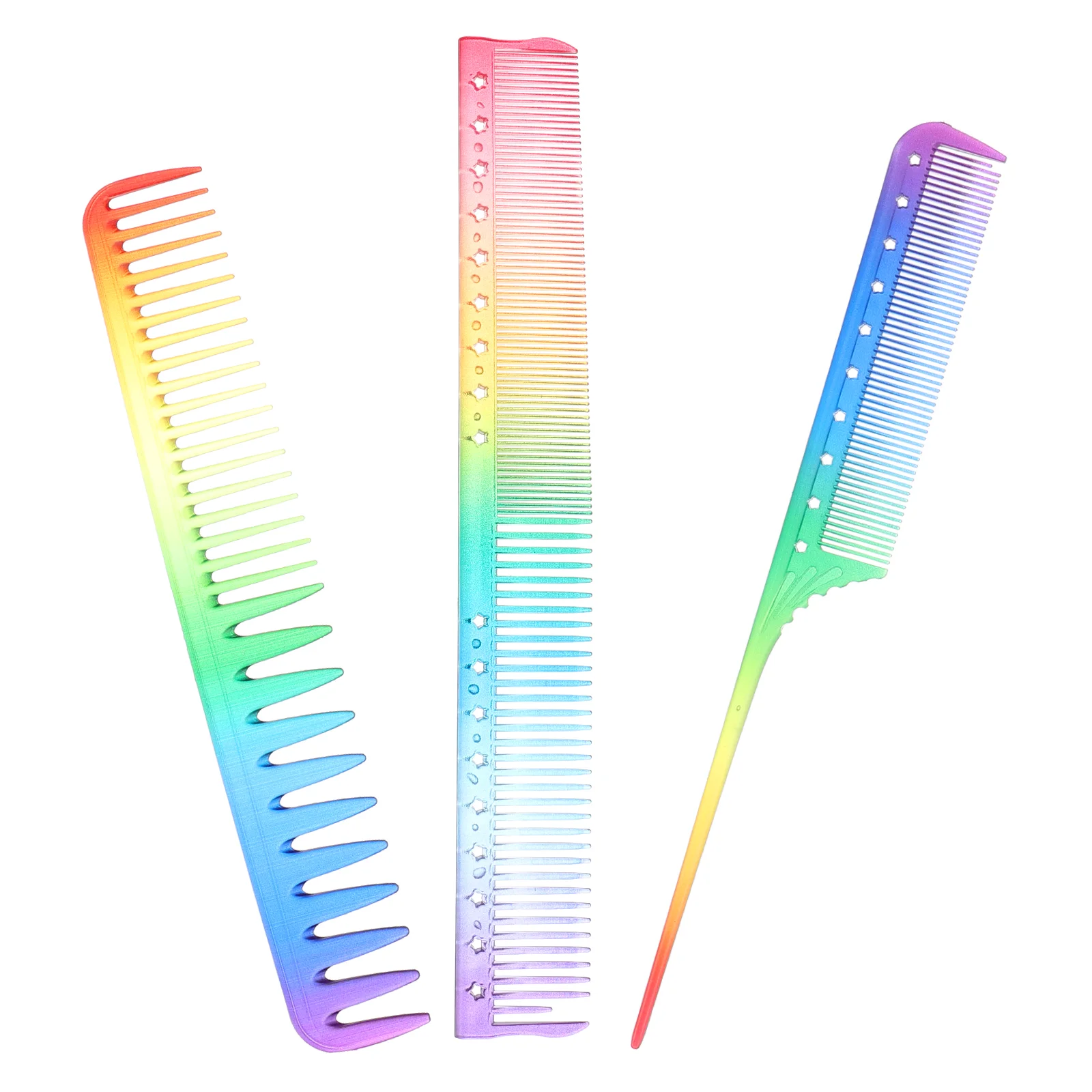 

3pcs Colorful Hairdressing Comb Anti Static Styling Comb Barbers Cutting Comb