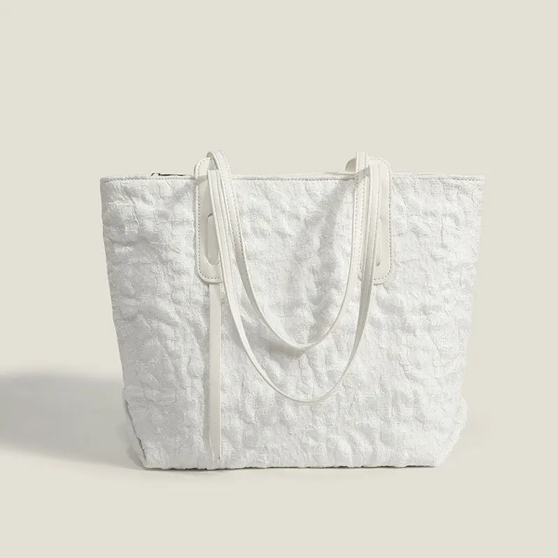 

College Style Bag Female Large-capacity Tote Bag College Student Commuting Shoulder Hand Bag Female Wild Pleated Underarm Bag