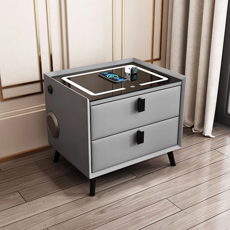 

Storage Dressers Bedroom Drawers Smart Modern Bedside Tables Nightstands Luxury Bluetooth Criado Mudo Room Furniture LJ50BT