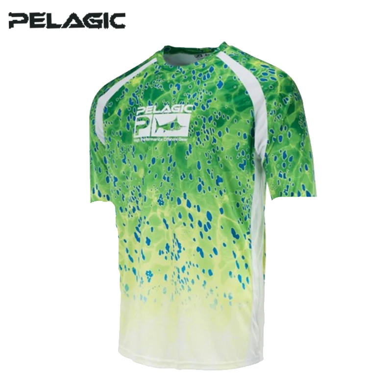 

Футболка Pelagic Pro рыболовная мужская с коротким рукавом, уличная дышащая с капюшоном и защитой от солнца, с принтом рыбы, UPF50