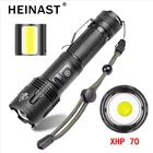 Светодиодный фонарик XHP70 с COB матрицей, мощный уличный фонарь с аккумулятором 18650 или 26650, босветильник свет с функцией увеличения, зарядка через USB