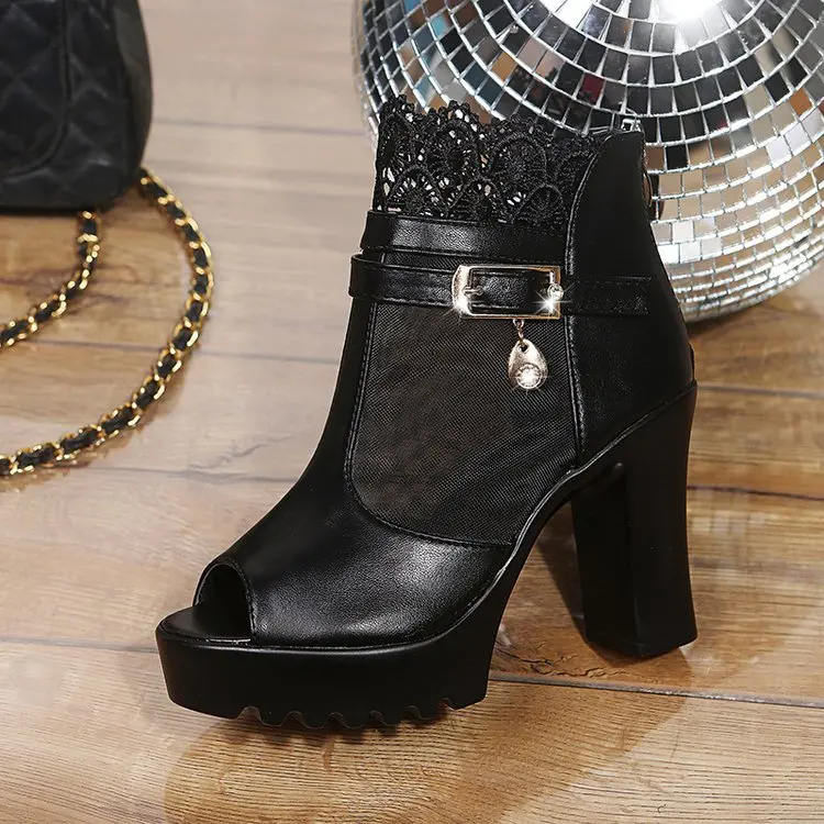 

New Women's Shoes High Heels Sexy Heel SandalsWomen' High Heels PartyWomen'sShoe Open Toe Breathable High Heels Black Whit