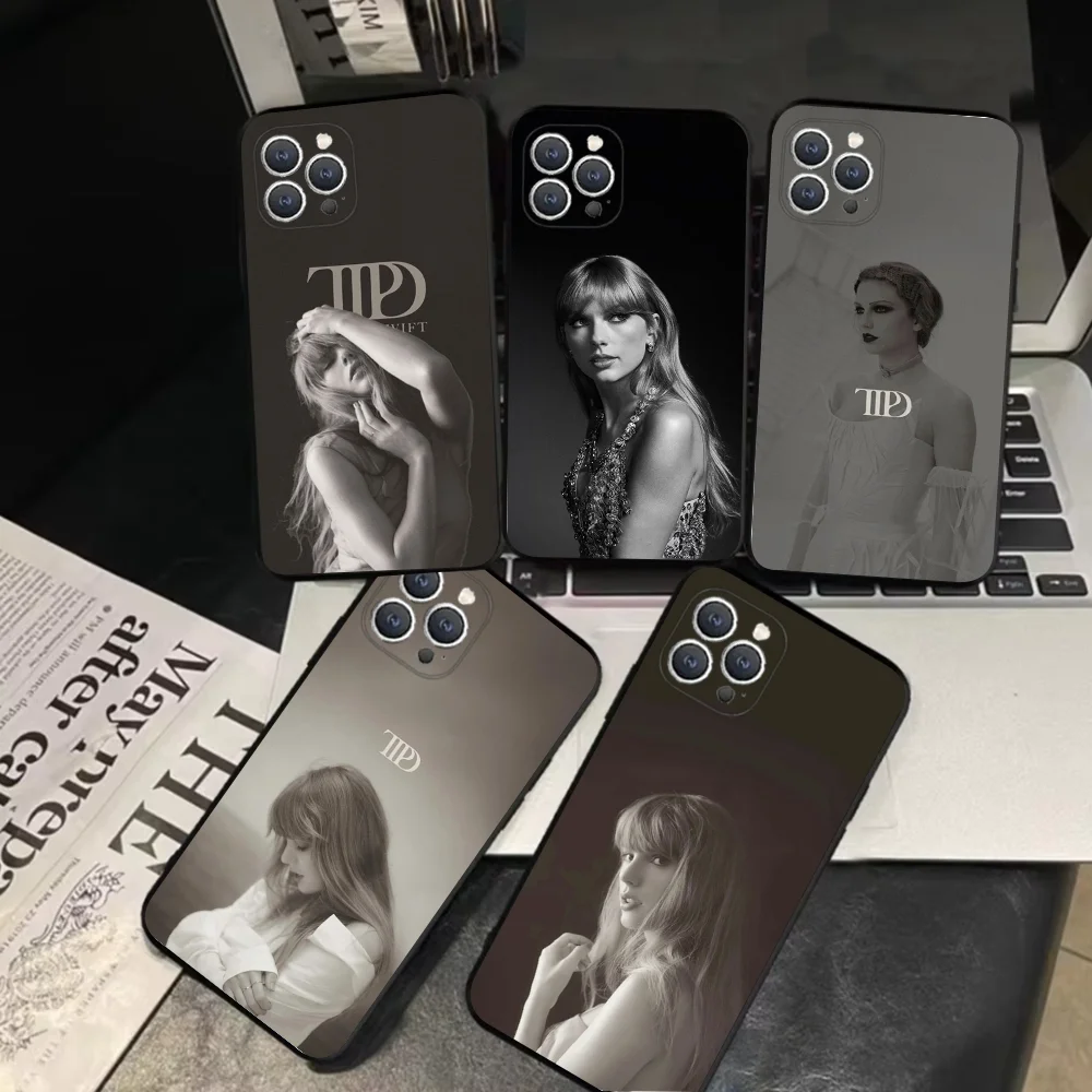 T-tayпри TTPD S-swiфт чехол для телефона iPhone 16 15 14 13 12 11 Pro X XS Max XR Plus мини мягкий черный