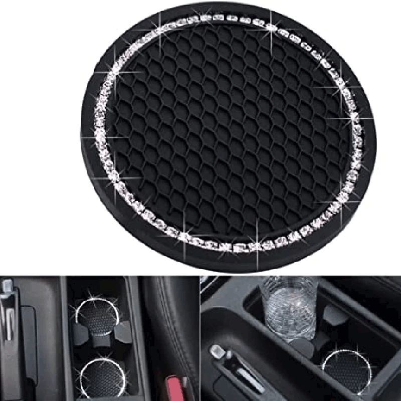 

Car water cup mat diamond inlaid car anti-skid mat cup mat