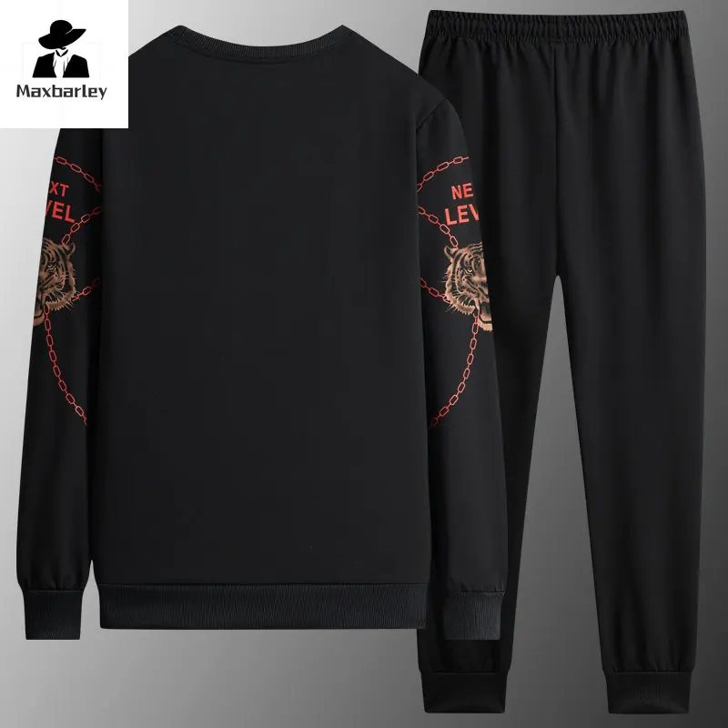 2023 Spring and Autumn Sports Set Men's Casual Fashion Loose fitting Men's Wear with One Set of Clothes Two Piece Set