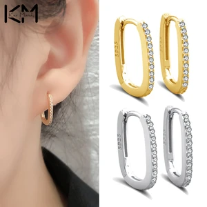KISS MANDY 925 Sterling Silver Gold Hoop Earrings For Women Luxury Fine Small Huggie Earring Designer Origin Fine Jewelry APE24