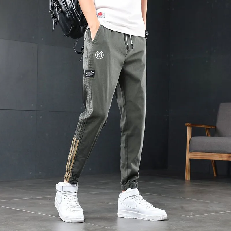 2023 new spring long pants loose cargo casual pants men's golf bundle feet everything handsome sports men's wear