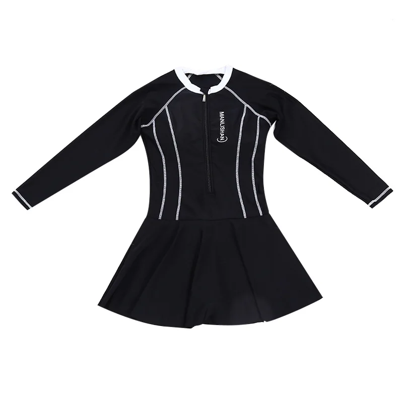 2023 Новая женская купальный костюм для дайвинга с длинным рукавом цельная юбка