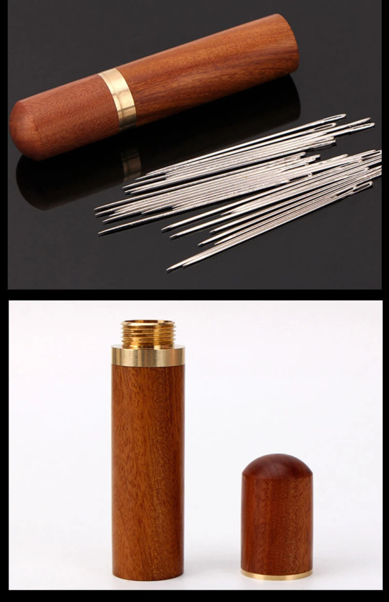 

Sandalwood Barrel New Needle For The Blind Elderly Hand-sewing Needle Large Household Needle-free Needle For Sewing Clothes