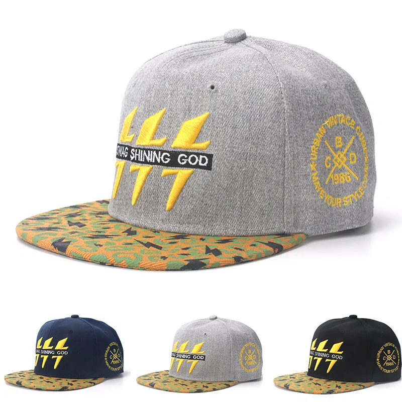 

Men's Korean-Style Hip Hop Hat Fashion Lightning Embroidered Baseball Cap Spring and Summer New Dancing Caps Casquette homme