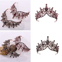 European Wedding Crown Vintage Crystal Tiara Bridal Hairstyle Accessories Birthday Party Adult Festive Decoration Supplies